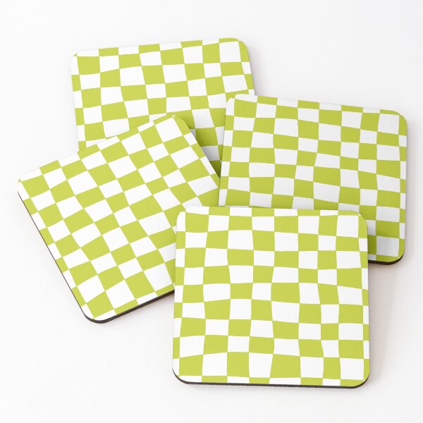 Item preview, Hand Drawn Checkerboard Pattern (chartreuse/white) designed and sold by Design Minds Boutique.