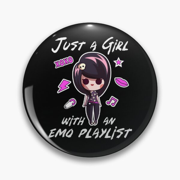 Emo Cute Girly Skull Button - Emo Cute Girly Skull Pin - Scene Kid - Punk  Music - Pop Punk - Emo Button - Emo Pin