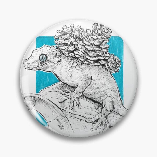 Item preview, Gargoyle Gecko Pinecone Surreal Illustration Inktober art designed and sold by edrawings38.