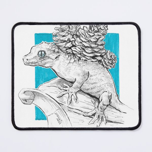 Item preview, Gargoyle Gecko Pinecone Surreal Illustration Inktober art designed and sold by edrawings38.