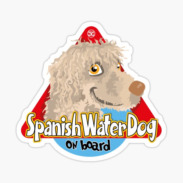 Spanish Water Dog On Board - Cream Sticker