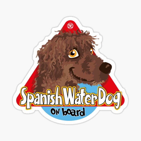 Spanish Water Dog On Board - Brown Sticker