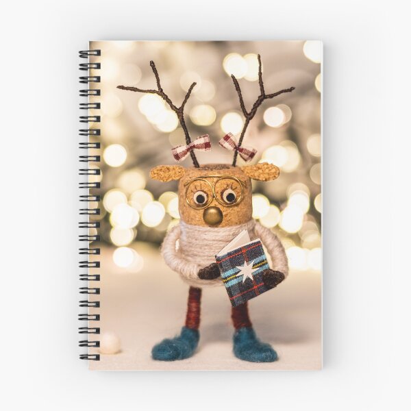 Item preview, Postcrossing Winter scene Book lover booklover girl librarian Reindeer Christmas Card Festive Deer Ornament Winter Wonderland xmas let it snow designed and sold by cutestamps.
