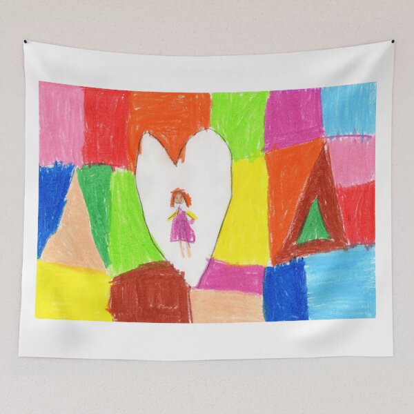 Item preview, Crayon drawing of a girl inside a heart  designed and sold by Kateryna Kon.