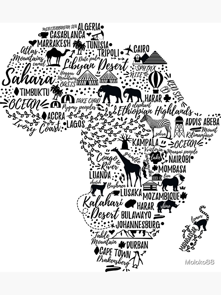 Typography poster. Africa map. by Moloko88