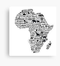 Typography poster. Africa map. Canvas Print