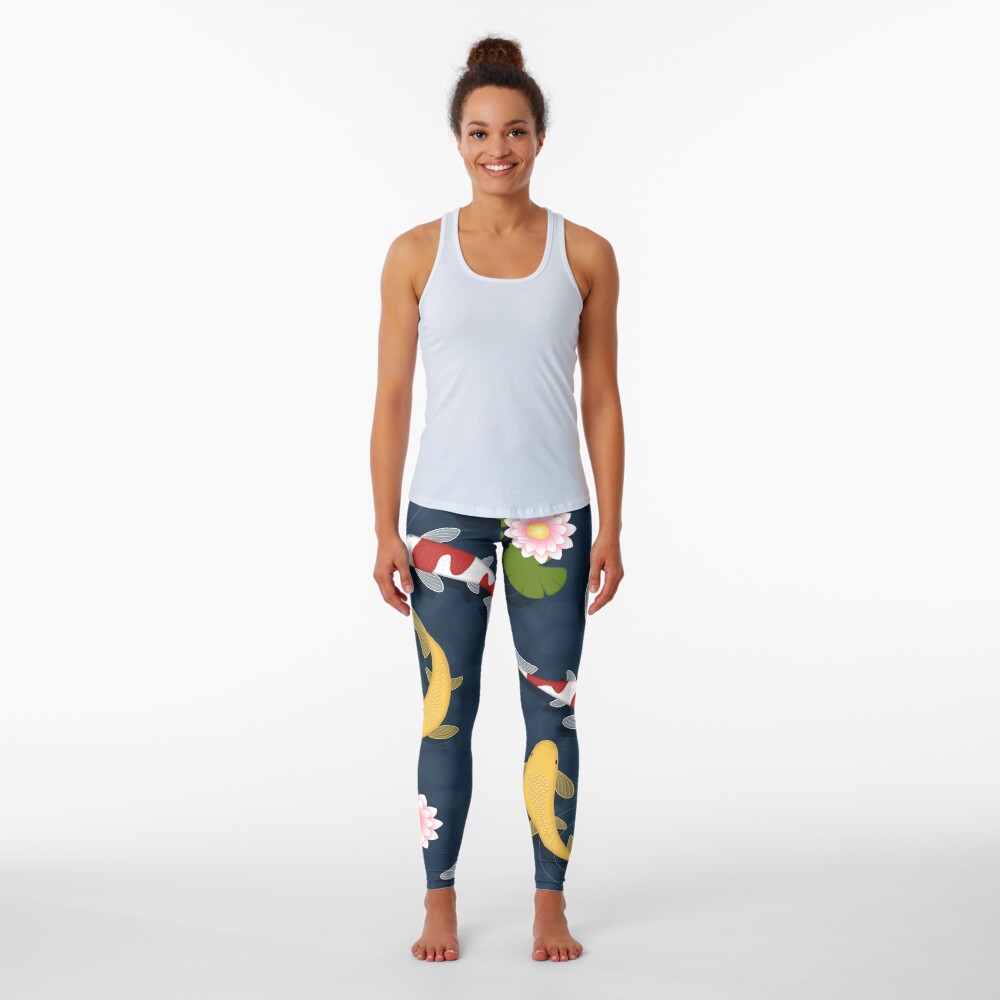 Japanese Koi Fish Pond Leggings