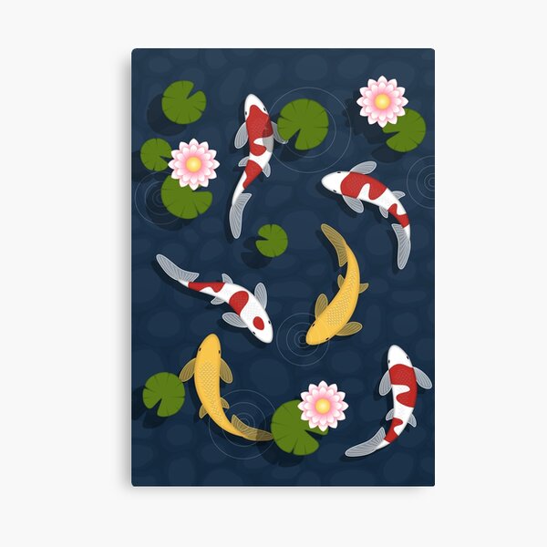 Japanese Koi Fish Pond Canvas Print