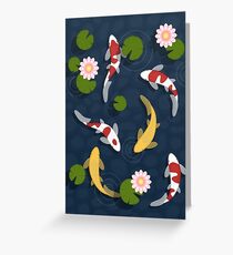 Japanese Koi Fish Pond Greeting Card