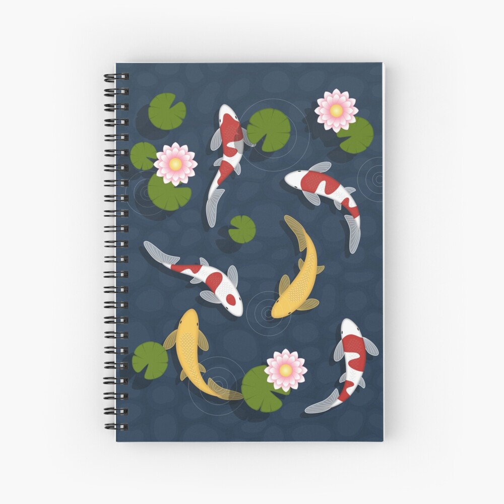 Japanese Koi Fish Pond Spiral Notebook