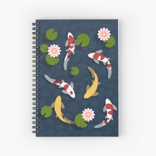 Japanese Koi Fish Pond Spiral Notebook