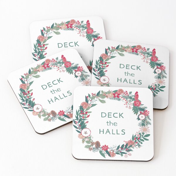 Item preview, Deck the Halls XMAS wreath floral fruit illustration designed and sold by Katarina Roccella.