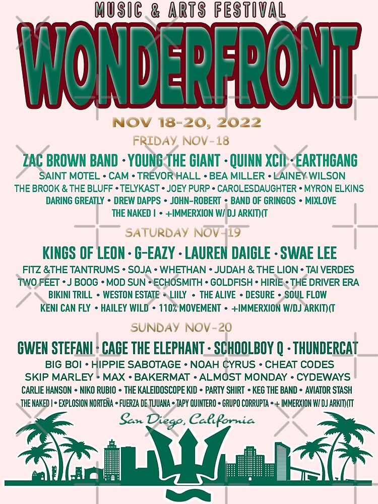 "Wonderfront Festival 2022 LineUp" Poster for Sale by Festmerch