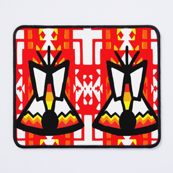 Item preview, Red / Fire Color / White Tipi Native Blanket Print designed and sold by JMWCD.