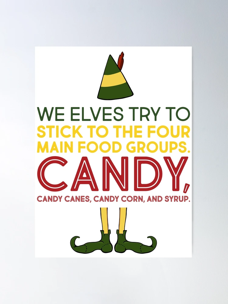 Elf Movie - Mug - 4 main food groups - Candy Canes, Candy Corn