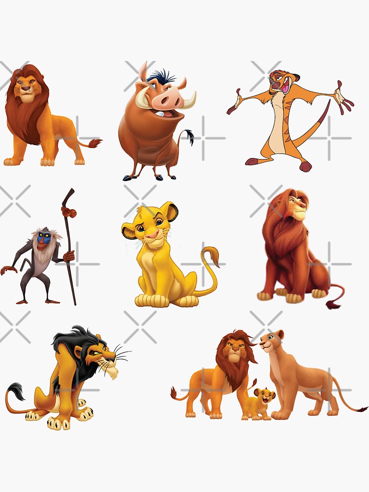 the-lion-king-characters-sticker-for-sale-by-saymenhdg-redbubble