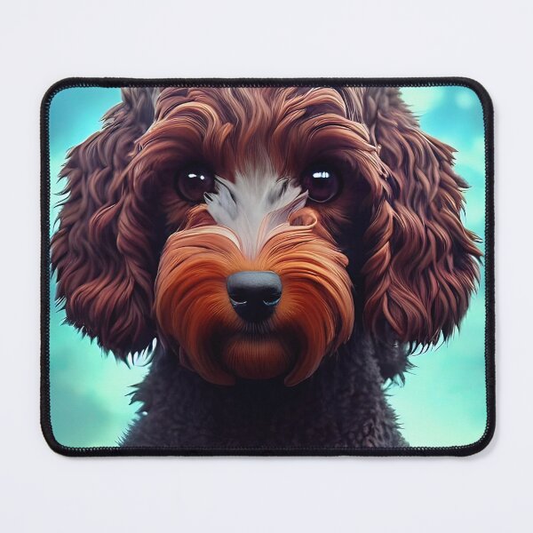 Item preview, Cockapoo Dog Portrait on Blue designed and sold by blackdogshop.