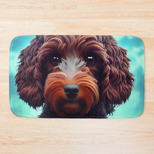 Item preview, Cockapoo Dog Portrait on Blue designed and sold by blackdogshop.