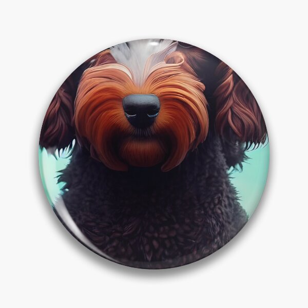 Item preview, Cockapoo Dog Portrait on Blue designed and sold by blackdogshop.