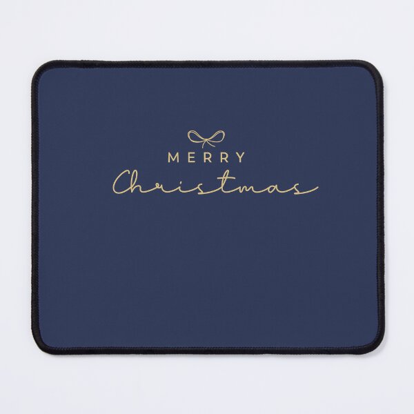 Item preview, Merry Christmas minimalist lettering in blue and gold color with cute ribbon. designed and sold by ChrisiMM.