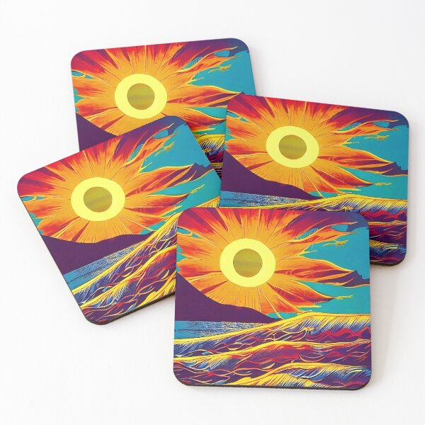 Item preview, Wave & Sun Sticker designed and sold by MuffinMeng ⭐⭐⭐⭐⭐.