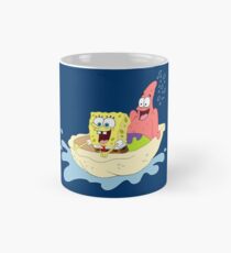 Spongebob and Patrick Riding a Shell Mug