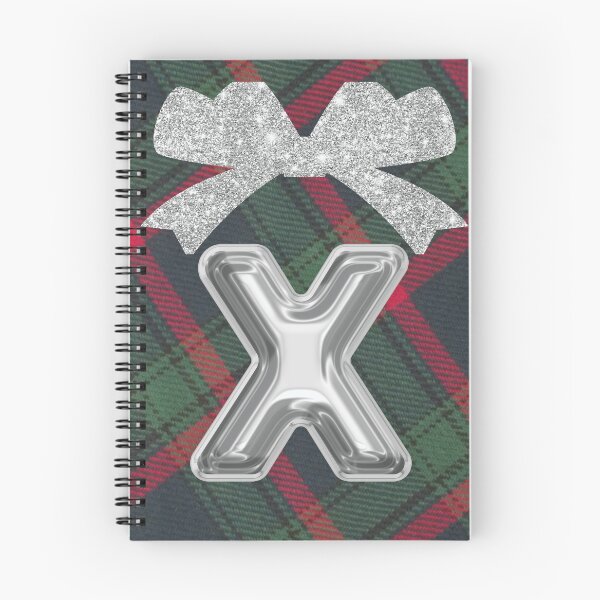 Item preview, Glorious Red and Green Plaid with Glittering Bow and Puff Initial-X designed and sold by SunMoonBeyond.