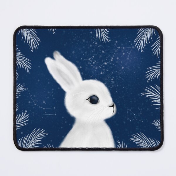 Item preview, Whitу Christmas bunny in a blue sky designed and sold by StacyMint.