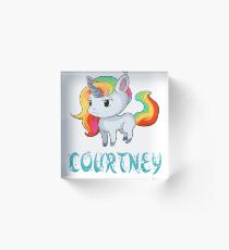 Courtney Unicorn Sticker Acrylic Block