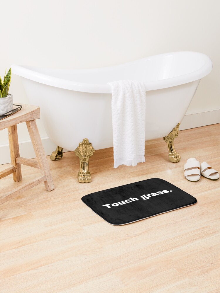Thumbnail 2 of 6, Bath Mat, Touch grass. designed and sold by StriderDesigns.