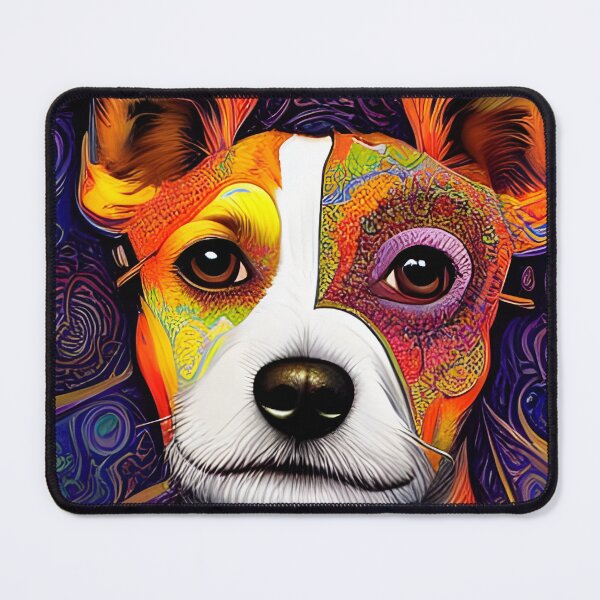Item preview, Jack Russell Terrier Dog Fantasy Psychedelic Beautiful Portrait Digital Art Painting designed and sold by Lovedogz4life.