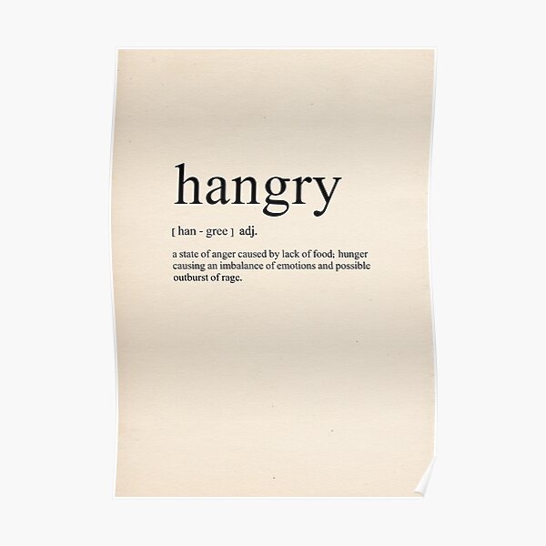 "Hangry Dictionary Definition / Quote / Typography Print onto Book