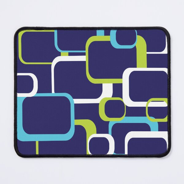 Item preview, Green White and Light Blue Retro Squares Pattern Blue Background designed and sold by ValeriesGallery.