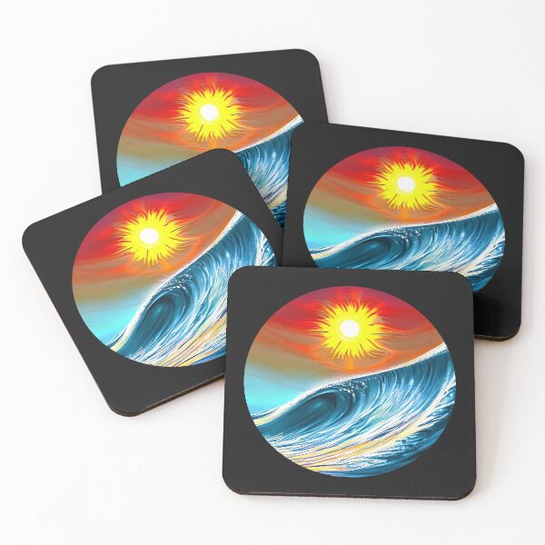 Item preview, Wave & Sun Sticker designed and sold by MuffinMeng ⭐⭐⭐⭐⭐.