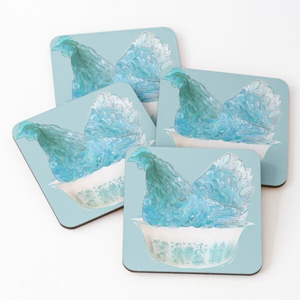 Item preview, Blue Hen Chicken in a Butterprint bowl designed and sold by donnadavisart.