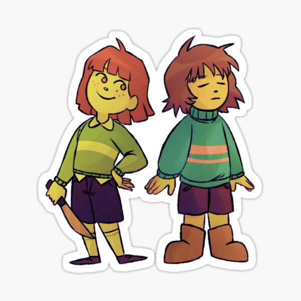 Undertale Frisk and Chara - Fight - Sticker