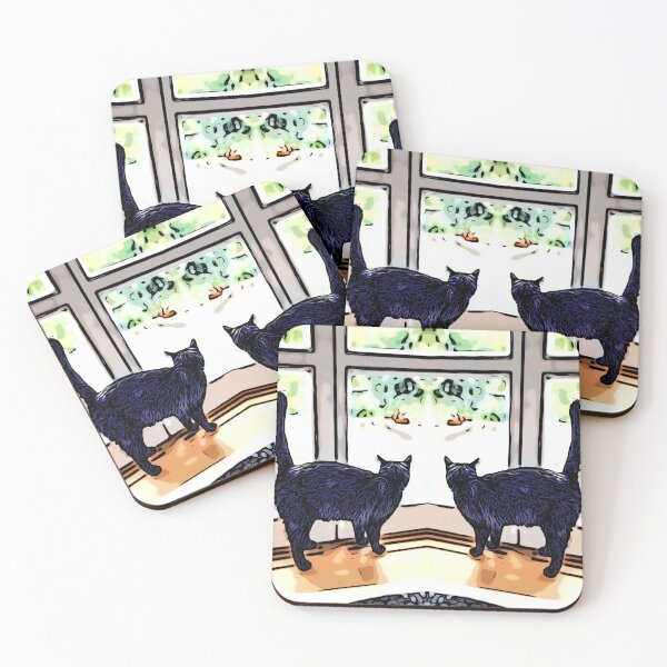 Item preview, Black cat looking out designed and sold by n-l-celebration.