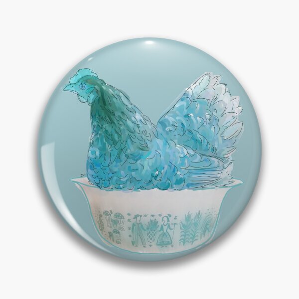 Item preview, Blue Hen Chicken in a Butterprint bowl designed and sold by donnadavisart.
