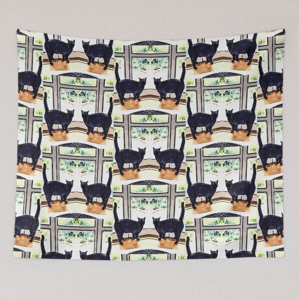 Item preview, Black cat looking out designed and sold by n-l-celebration.