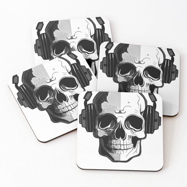 Item preview, Skull with headphones designed and sold by pcusine.
