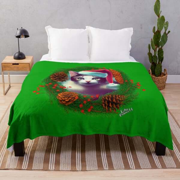 Item preview, Cat in Christmas wreath designed and sold by extraordinar-ia.