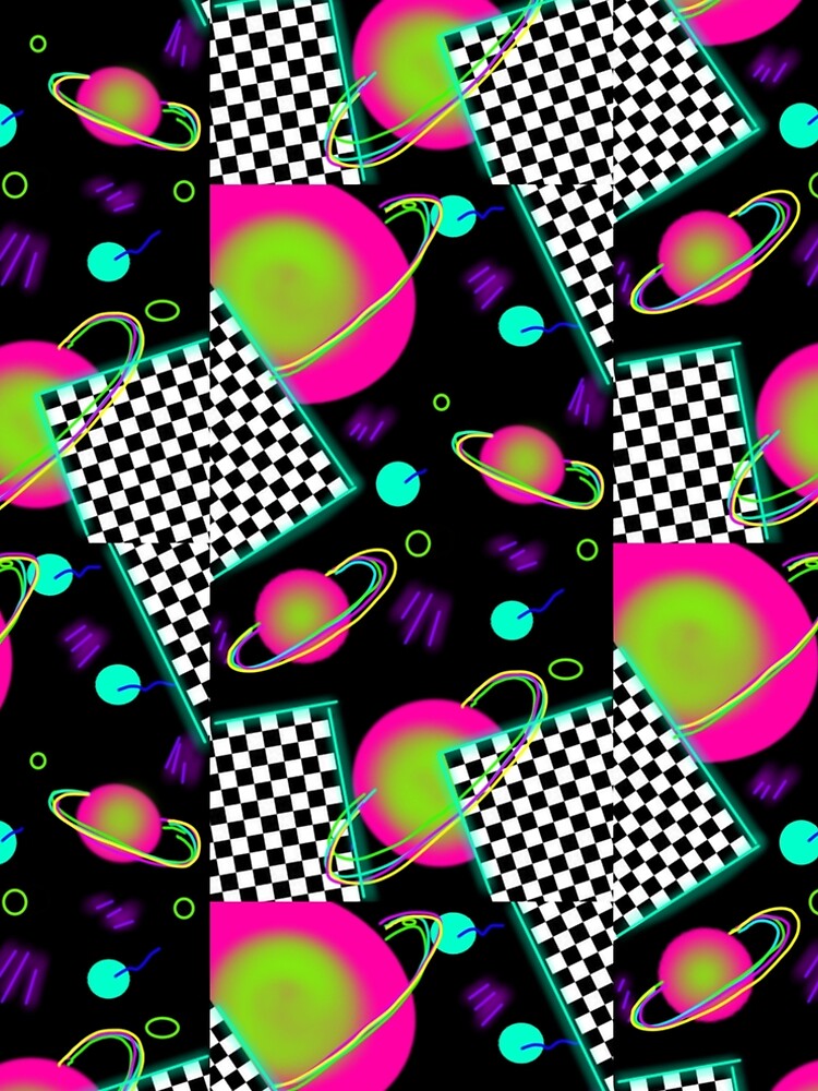 trippy neon 80's space party - planets and space globs by neonmoonwaves