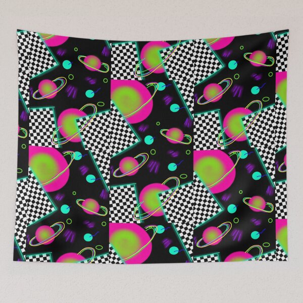 Item preview, trippy neon 80's space party - planets and space globs designed and sold by neonmoonwaves.