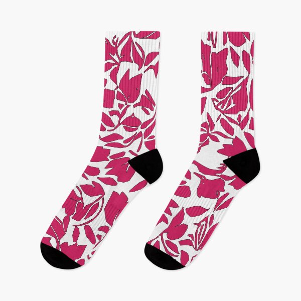 Item preview, Spring Buds, Geometric Design, In Cerise Red And White. designed and sold by I-Desire.