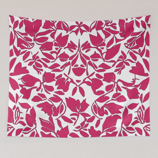 Item preview, Spring Buds, Geometric Design, In Cerise Red And White. designed and sold by I-Desire.