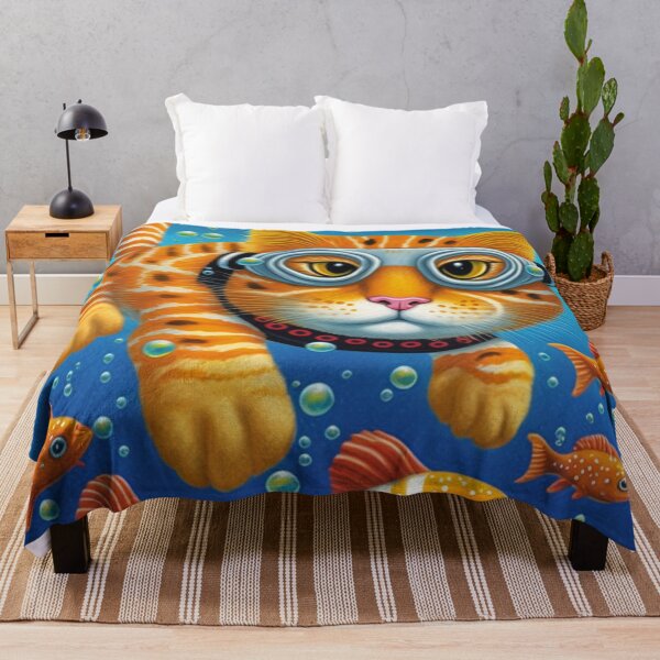 Item preview, Adventurous Cat Swimming Under the Sea 5 designed and sold by harborhouse55.