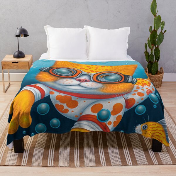 Item preview, Adventurous Cat Swimming Under the Sea 6 designed and sold by harborhouse55.
