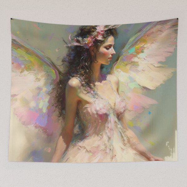 Item preview, Fairy Abstract Art Print / Fairy Bedroom Decor / Fairy Decorations For Birthday Party / Fairy Lover / Magical Forest Illustration designed and sold by PrincessArtwork.