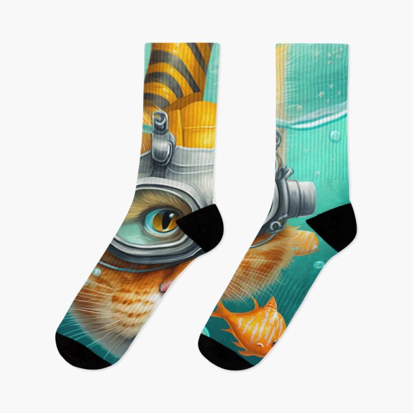 Item preview, Adventurous Cat Swimming Under the Sea 8 designed and sold by harborhouse55.