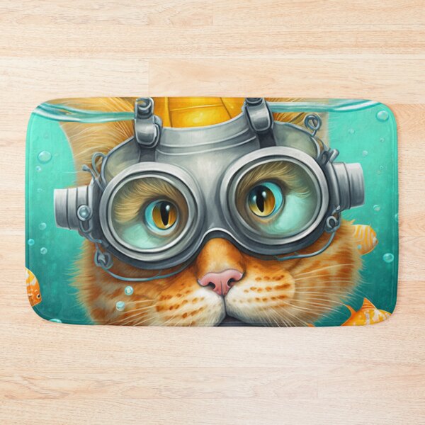 Item preview, Adventurous Cat Swimming Under the Sea 8 designed and sold by harborhouse55.